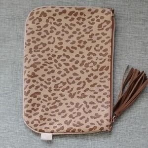 ipsy Leopard Print Cosmetic Bag with Tassel